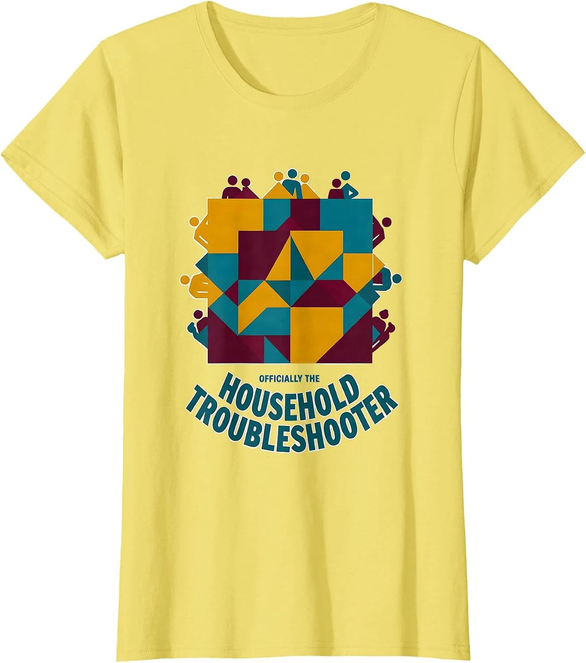 Officially The Household Troubleshooter Funny IT Tech Humor T-Shirt - Lemon Yellow