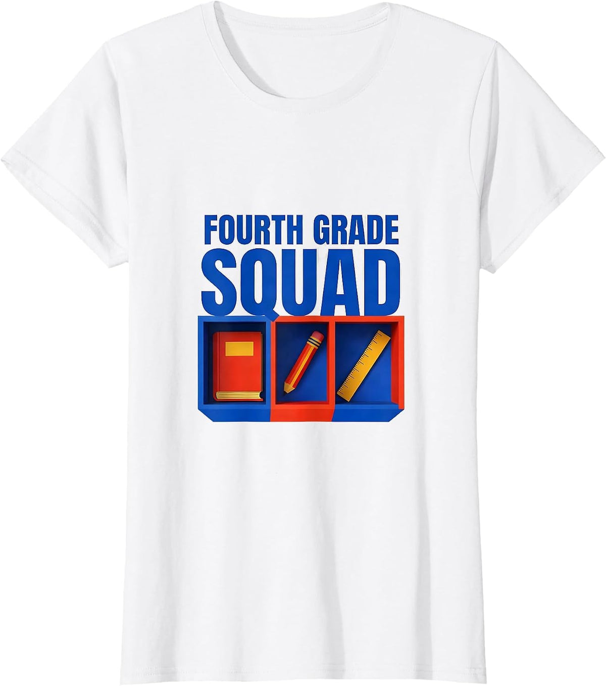 Fourth Grade Squad Geometric Teacher Team Back To School T-Shirt - White