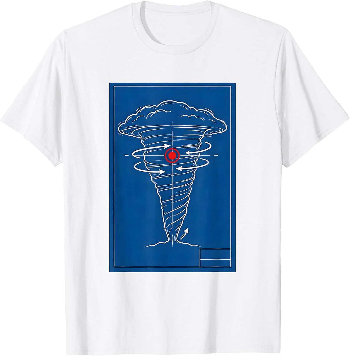 Men's Storm Chaser Tornado Schematic Meteorology Enthusiast T-Shirt - White