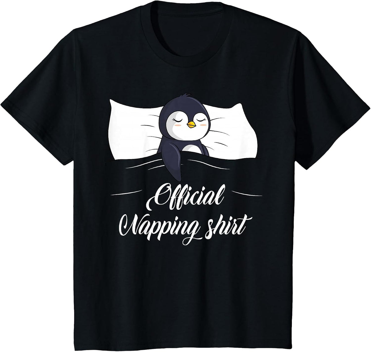 Official Nap Sleeping Penguin Pyjamas for Penguin Lovers T-Shirt - Black