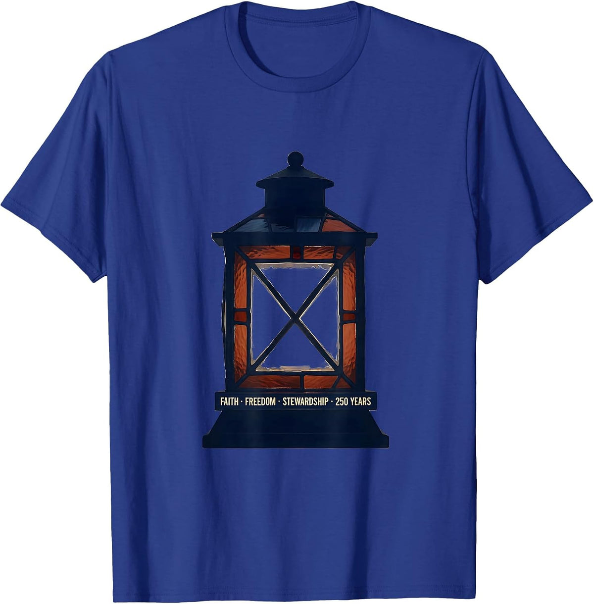 Faith Freedom Stewardship 250 Years Patriotic T-Shirt - Royal Blue