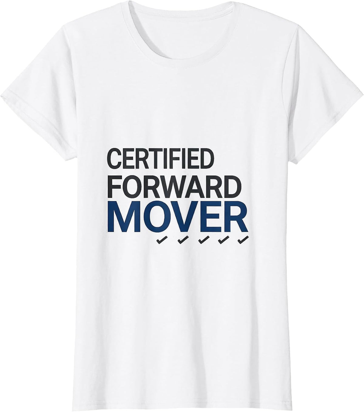 Certified Forward Mover Minimalist Ocean Wildlife Shark T-Shirt - White
