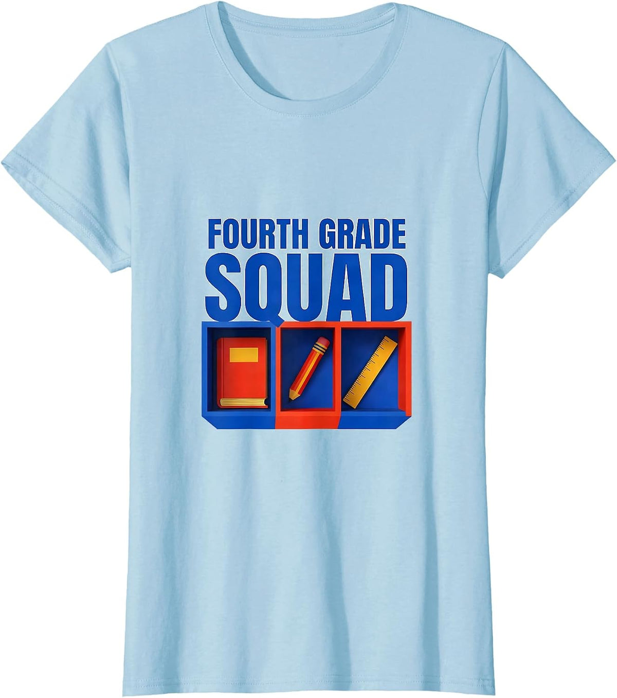 Fourth Grade Squad Geometric Teacher Team Back To School T-Shirt - Baby Blue