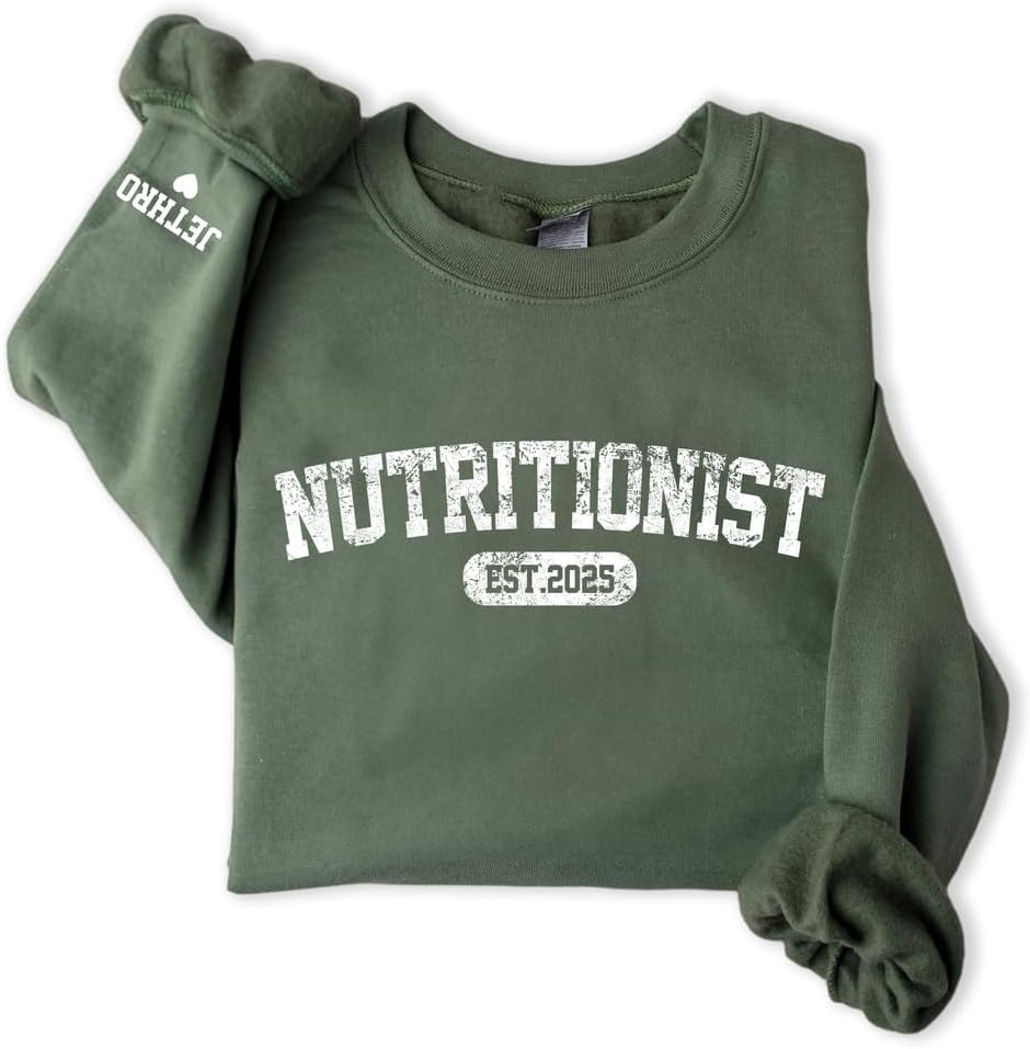 Medical Specialist Sweatshirt with Name, Personalized Allied Health Crewneck Gift for Healthcare Workers - Nutritionist