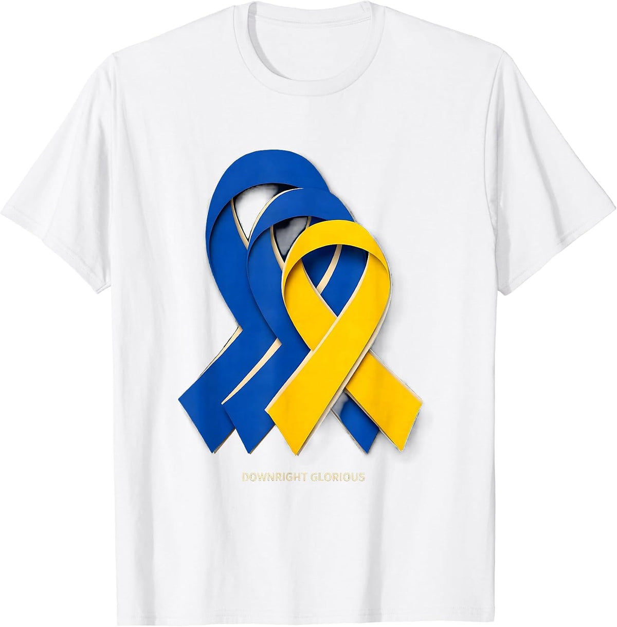Men's Downright Glorious Paper Cutout Down Syndrome Awareness T-Shirt - White