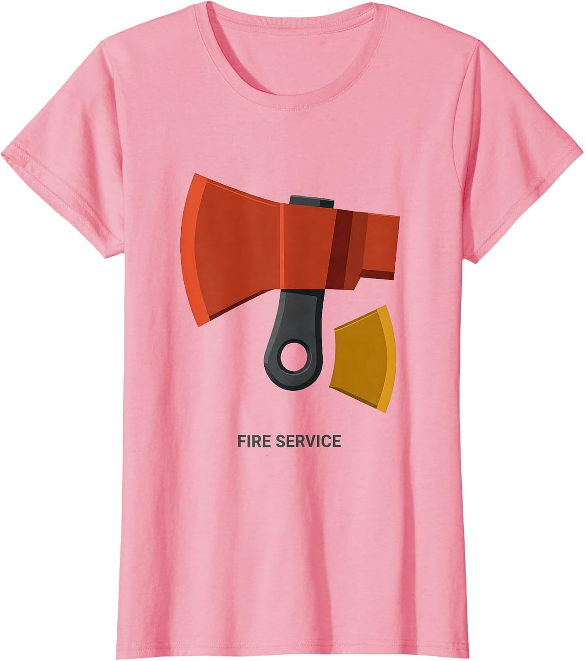 Women's Fire Service Midcentury Modern Firefighter Pride Humor T-Shirt - Pink