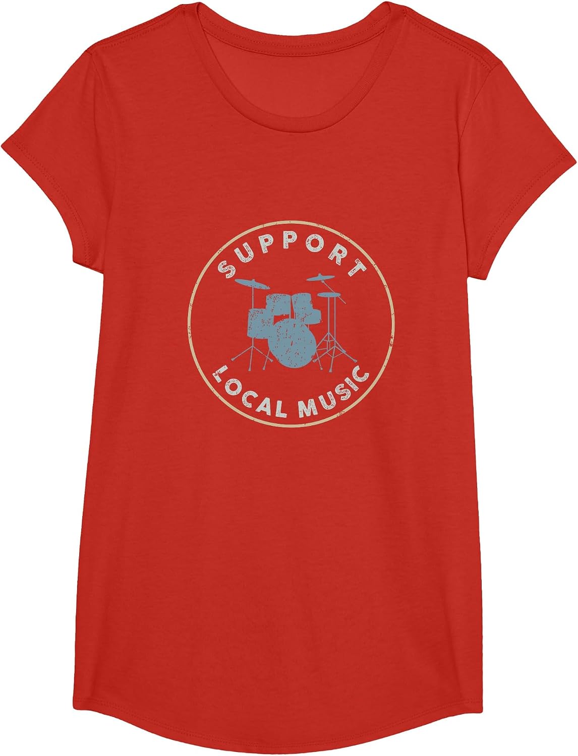 Support Local Music, Local Artist, Drummer T Shirt T-Shirt - Girls Red