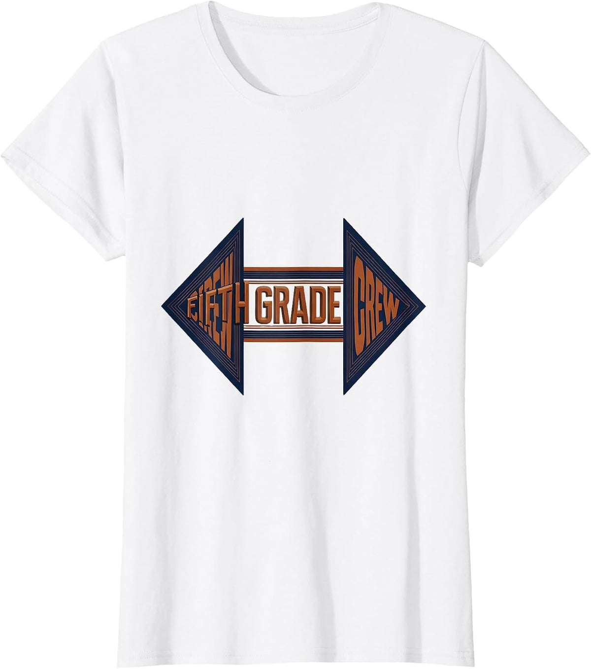 Women's Fifth Grade Crew Retro Teacher Student Back To School T-Shirt - White