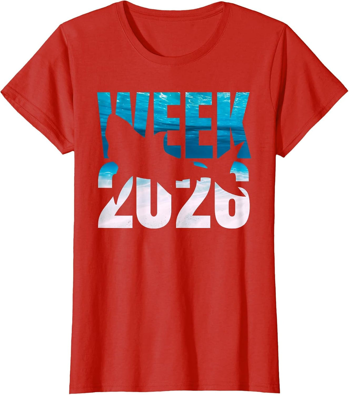 2026 Week Animal Sea Shark Lover Ocean Matching Squad Beach T-Shirt - Red