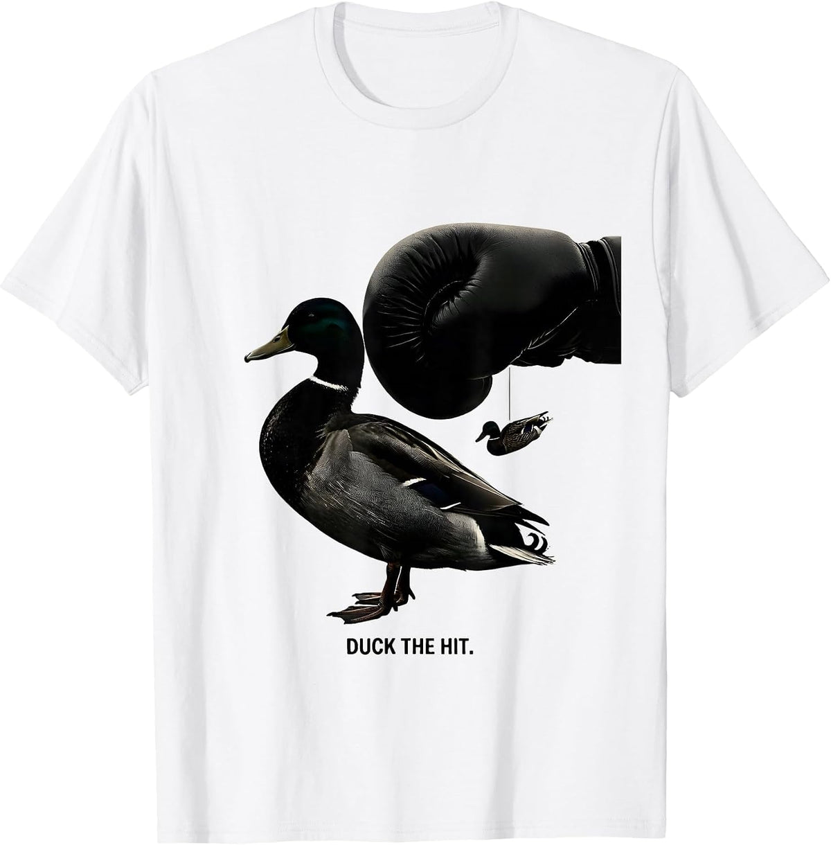 Men's Duck The Hit Funny Mallard Duck Hunter Waterfowl Hunting T-Shirt - White