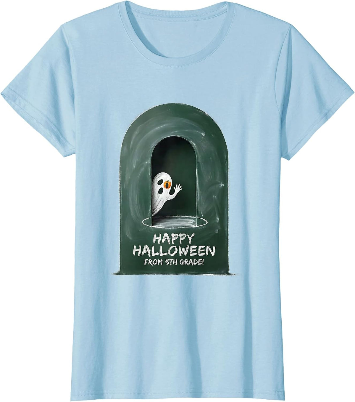 Happy Halloween From 5th Grade! Cute School Teacher T-Shirt - Baby Blue