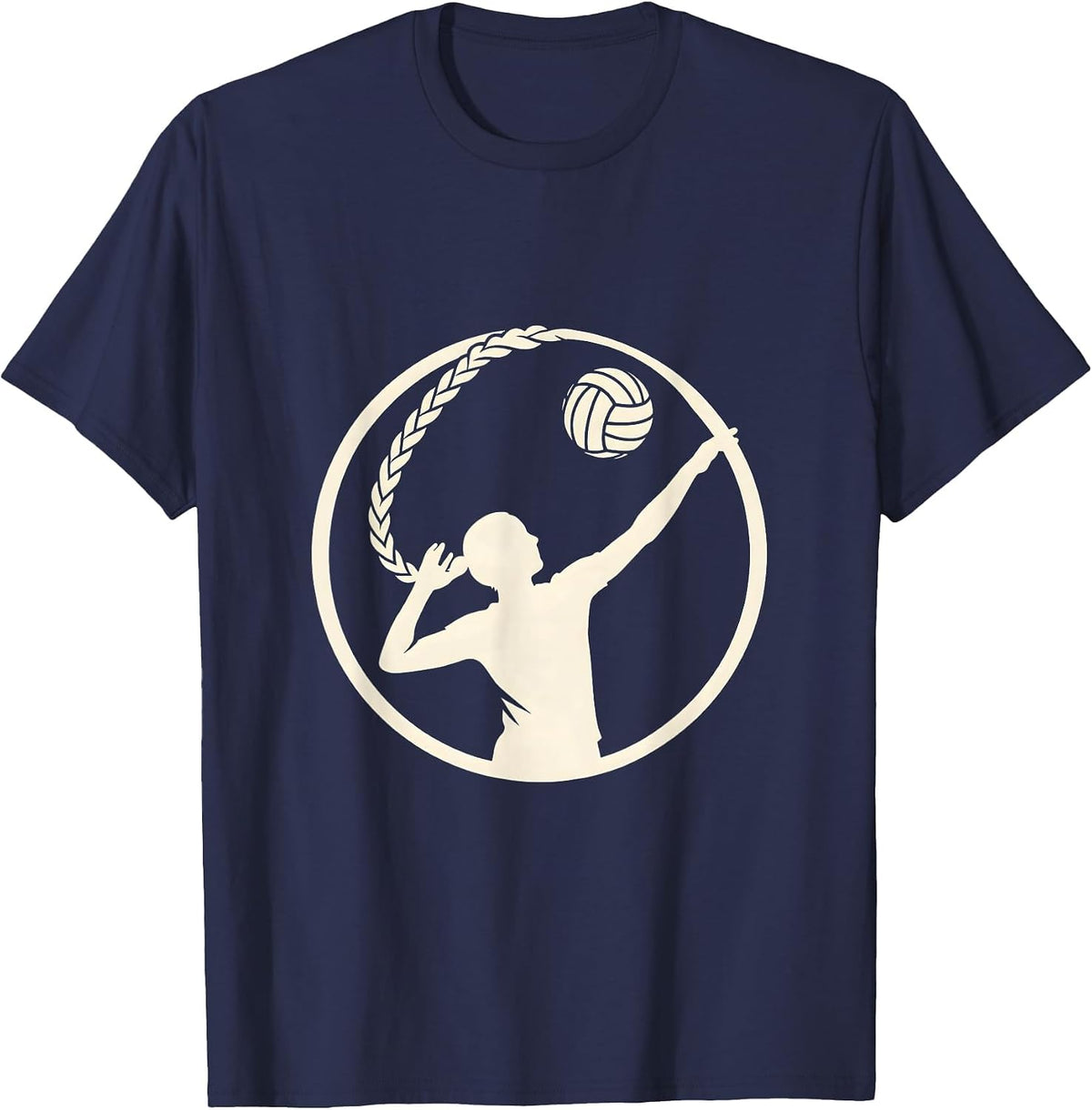 Men's Volleyball Jump Serve Braid Graphic Tee T-Shirt - Navy Blue