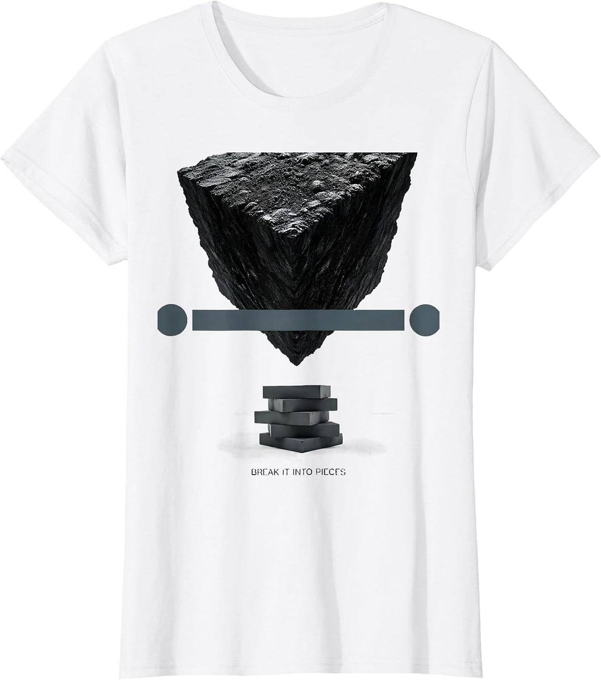 Break It Into Pieces Math Teacher Nerdy Pun Humor T-Shirt - White