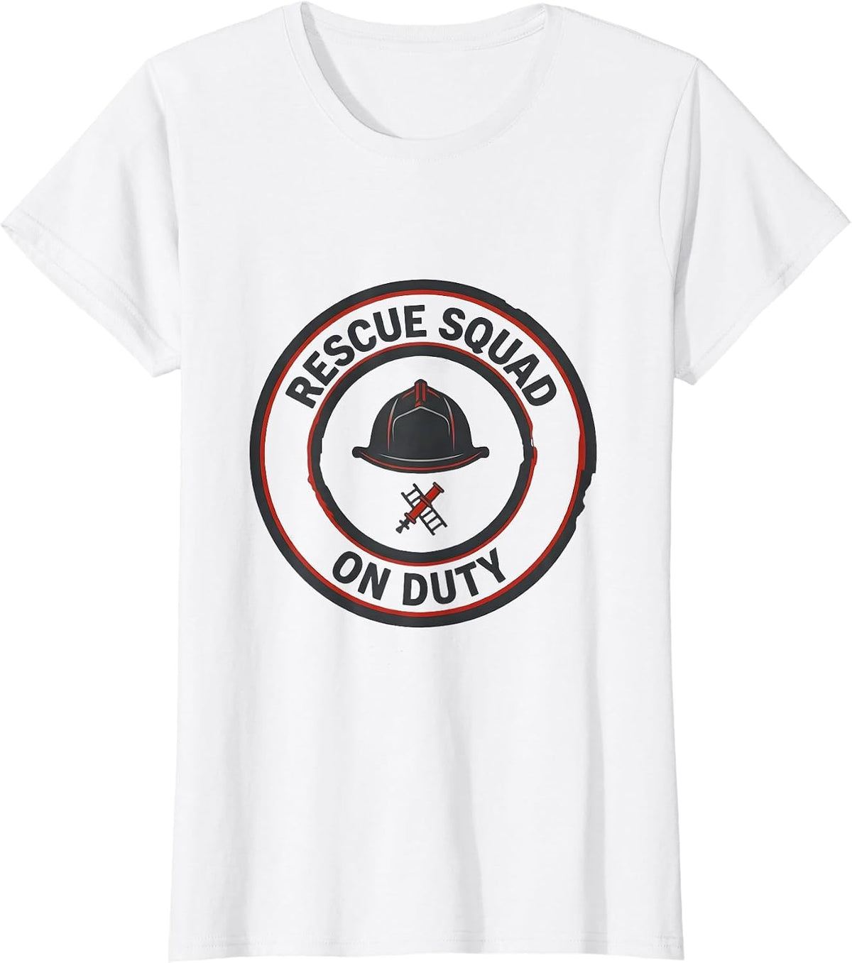 Rescue Squad On Duty Minimalist Firefighter Toddler Boy T-Shirt - White