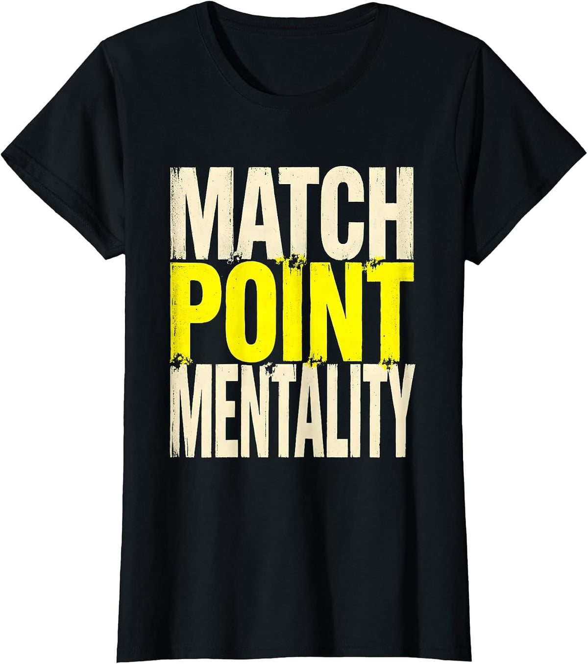 Match Point Mentality Tennis Graphic Design T-Shirt - Black