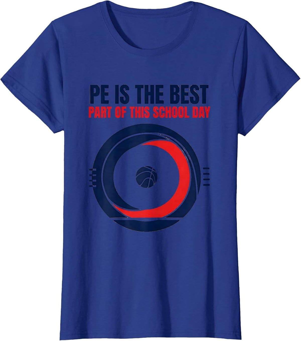 Women's PE Is The Best Part Of This School Day Geometric PE Teacher T-Shirt - Royal Blue