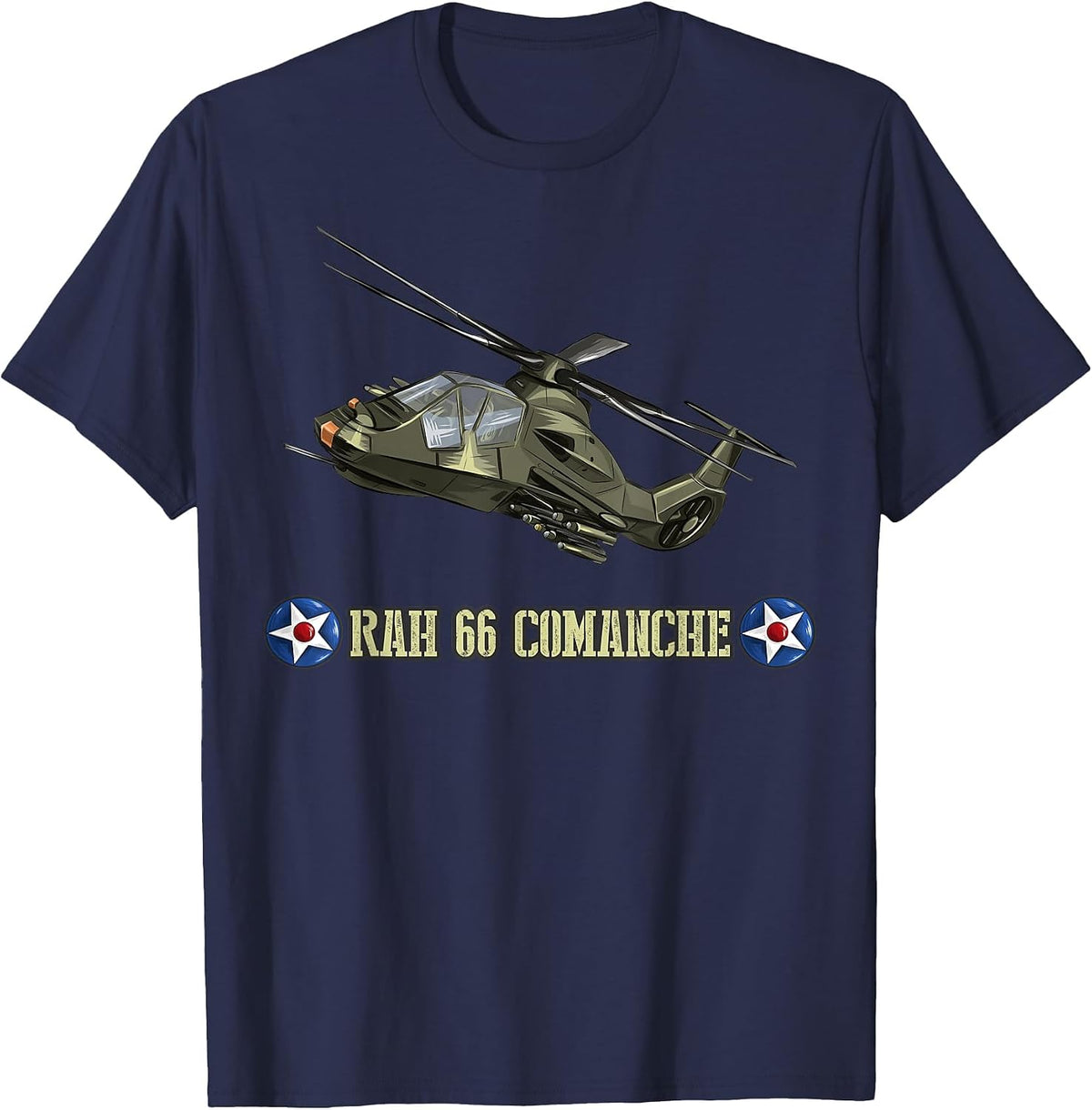 US Military Aircraft RH-66 Comanche Helicopter T-Shirt - Navy Blue