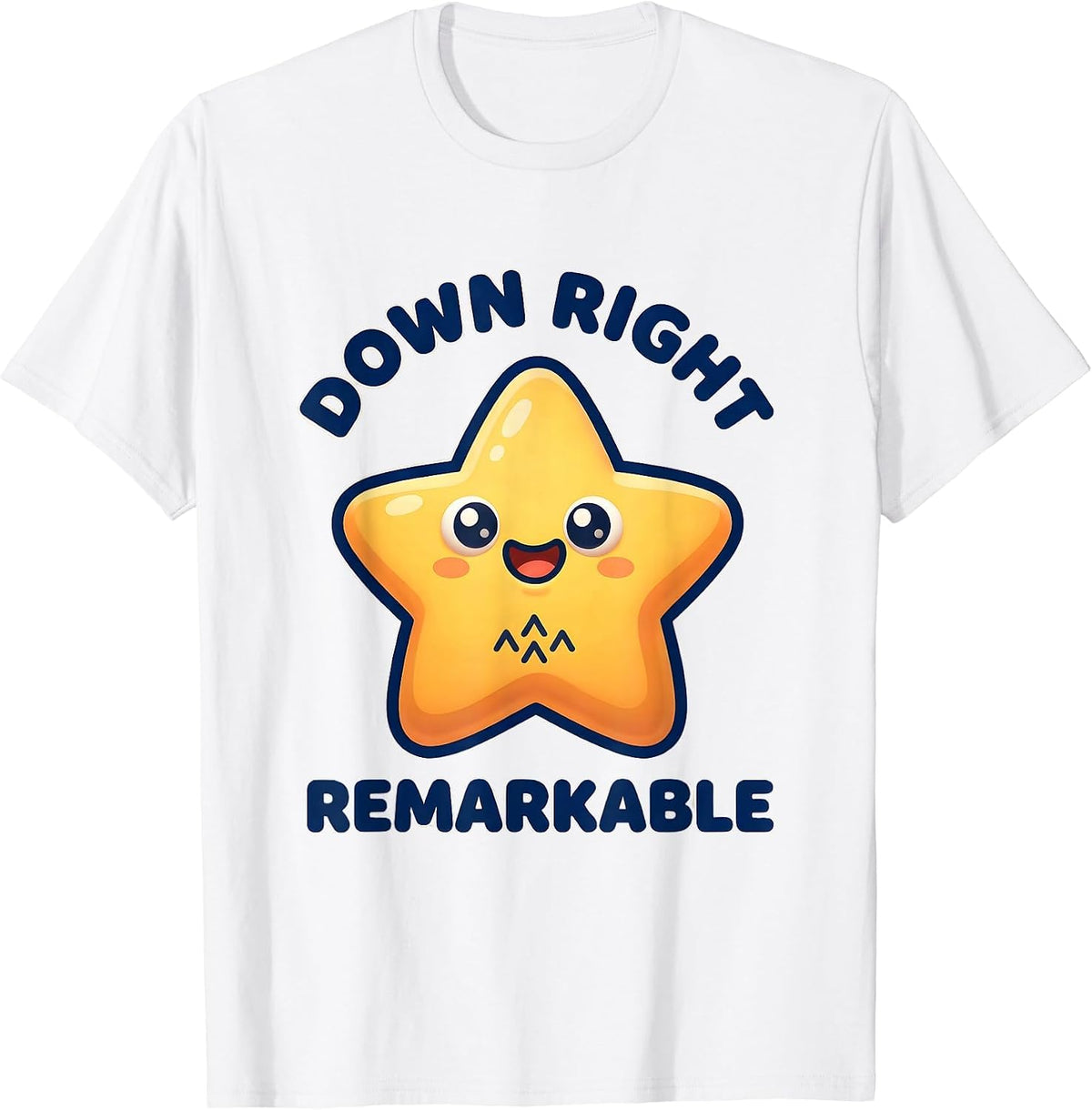Men's Down Right Remarkable Cute Kawaii Down Syndrome Awareness T-Shirt - White