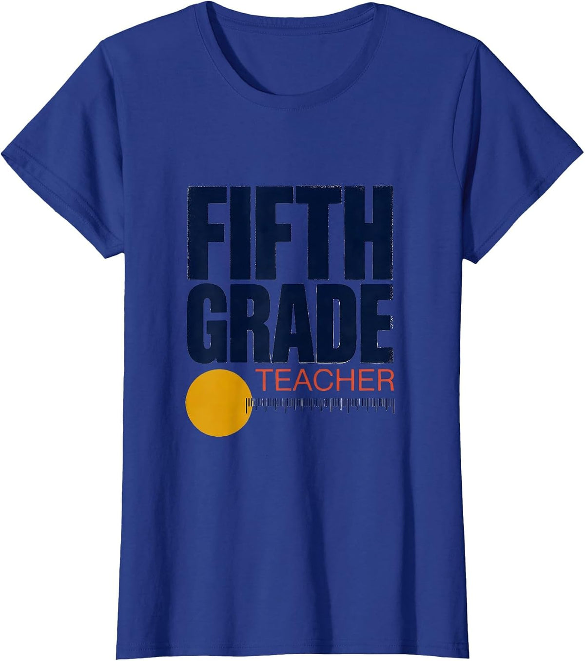 Women's Fifth Grade Teacher Screenprint Poster Back to School T-Shirt - Royal Blue