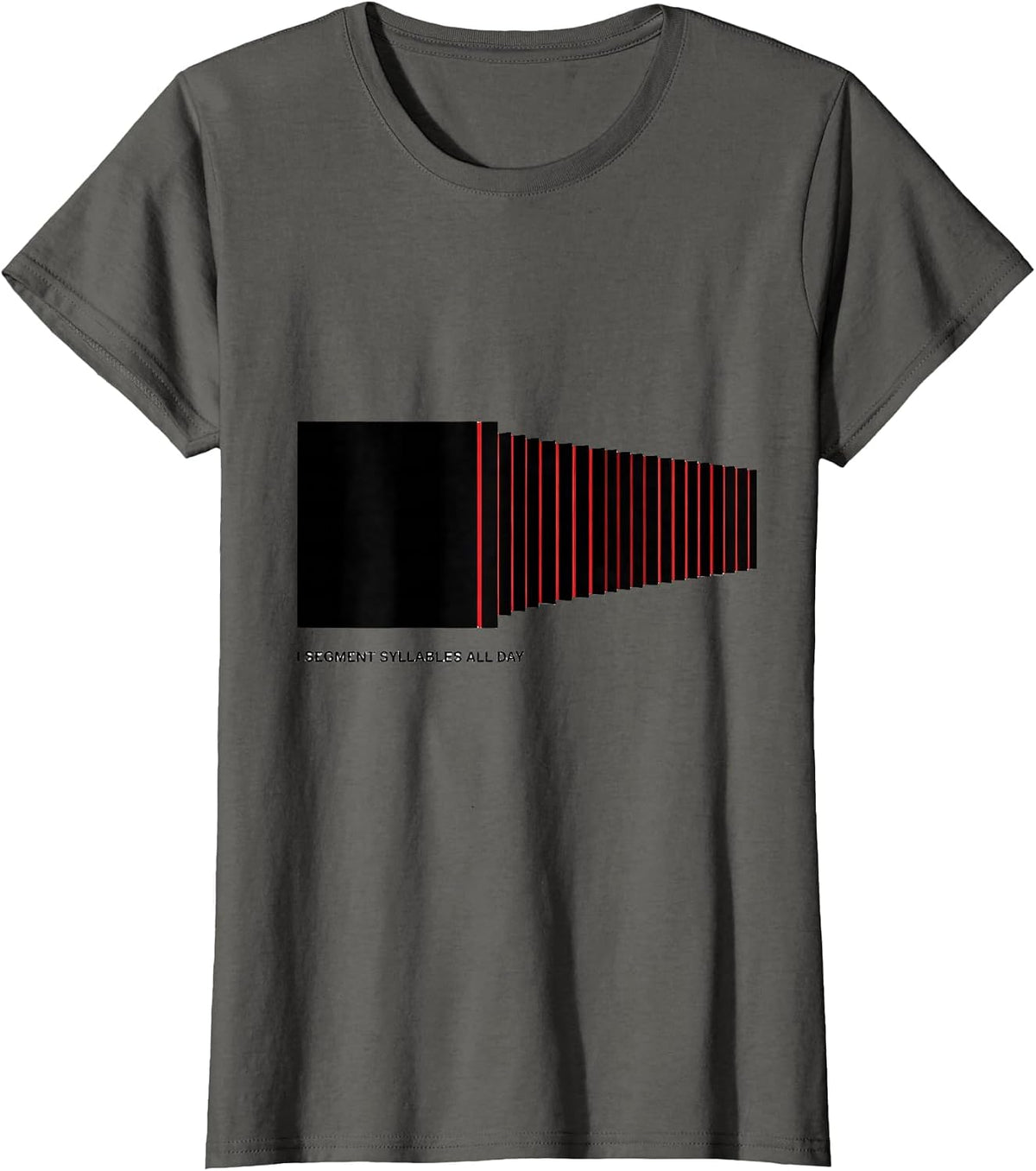 Women's I Segment Syllables All Day Geometric Reading Teacher Humor T-Shirt - Asphalt Grey