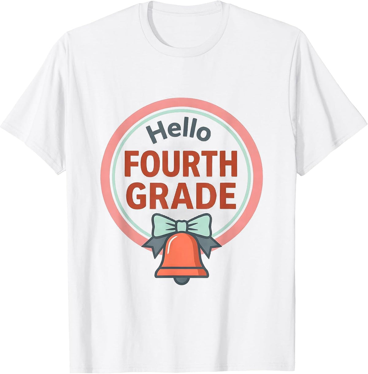 Men's Hello Fourth Grade Sweet Girly Coquette Back To School First T-Shirt - White