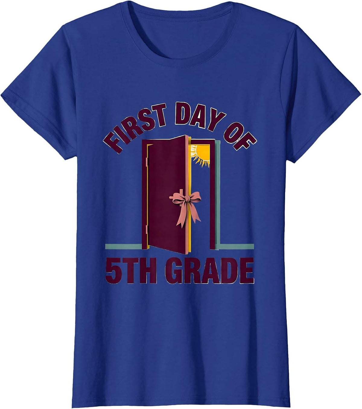 Women's First Day Of 5th Grade Coquette Back To School Girls Kids T-Shirt - Royal Blue