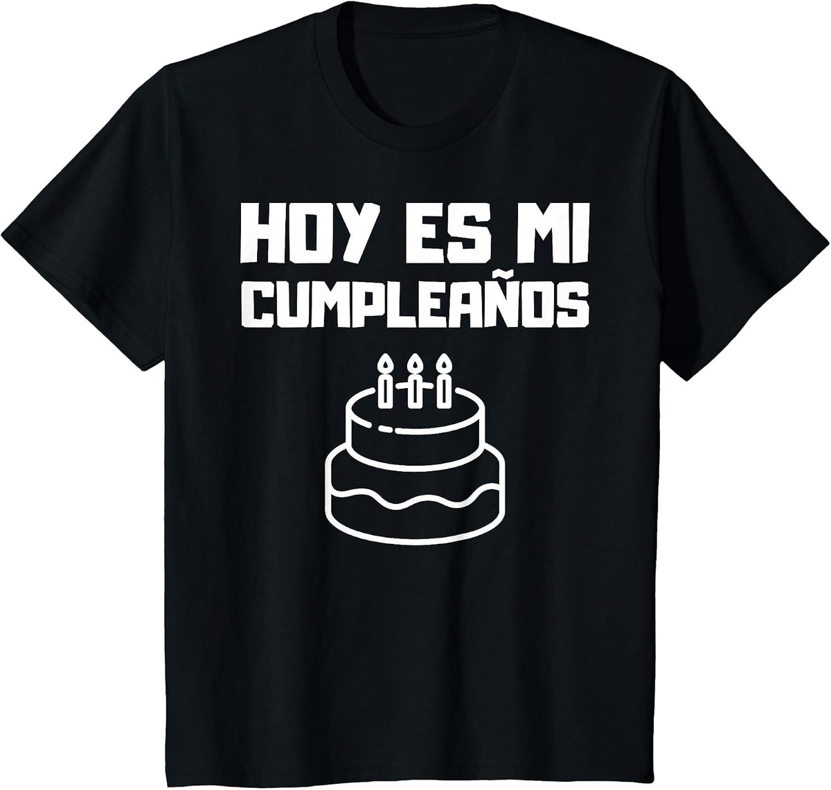 Hoy ES Mi Cumpleanos Spanish Jersey Mexican Playera Graphic T-Shirt - Black
