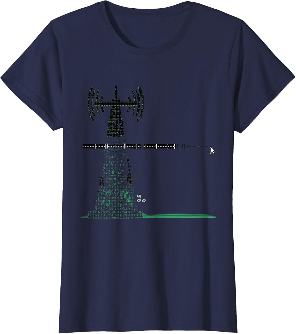 Women's CQ CQ CQ Funny Ham Radio Operator Enthusiast Humor T-Shirt - Navy Blue