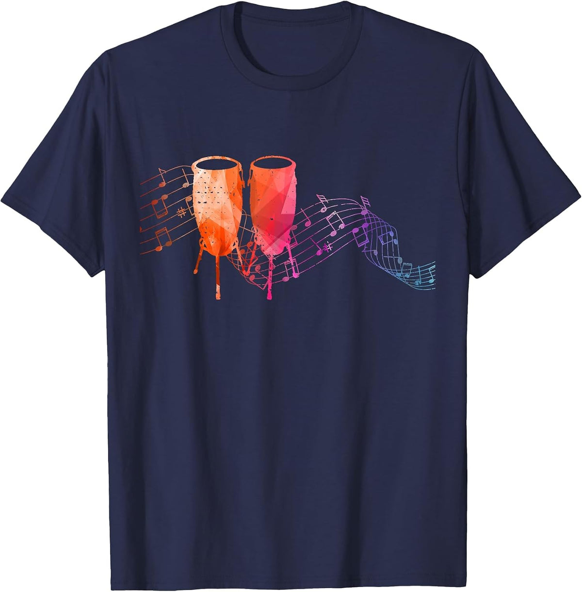 Colourful Conga Sheet Music for Conga Players T-Shirt - Navy Blue