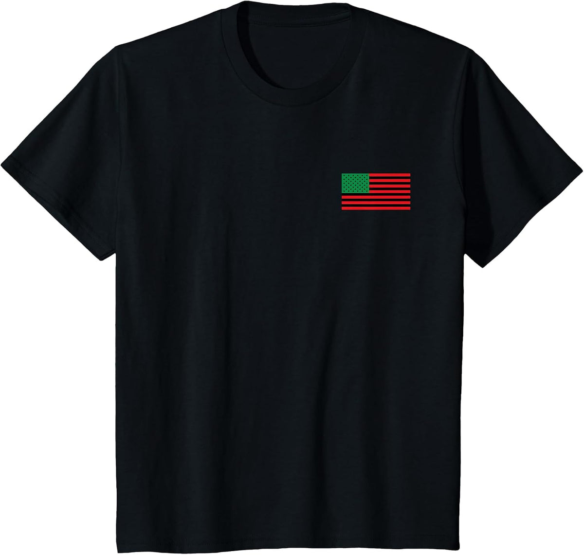 Pan African USA American Flag Black Liberation Pride T-Shirt - Black
