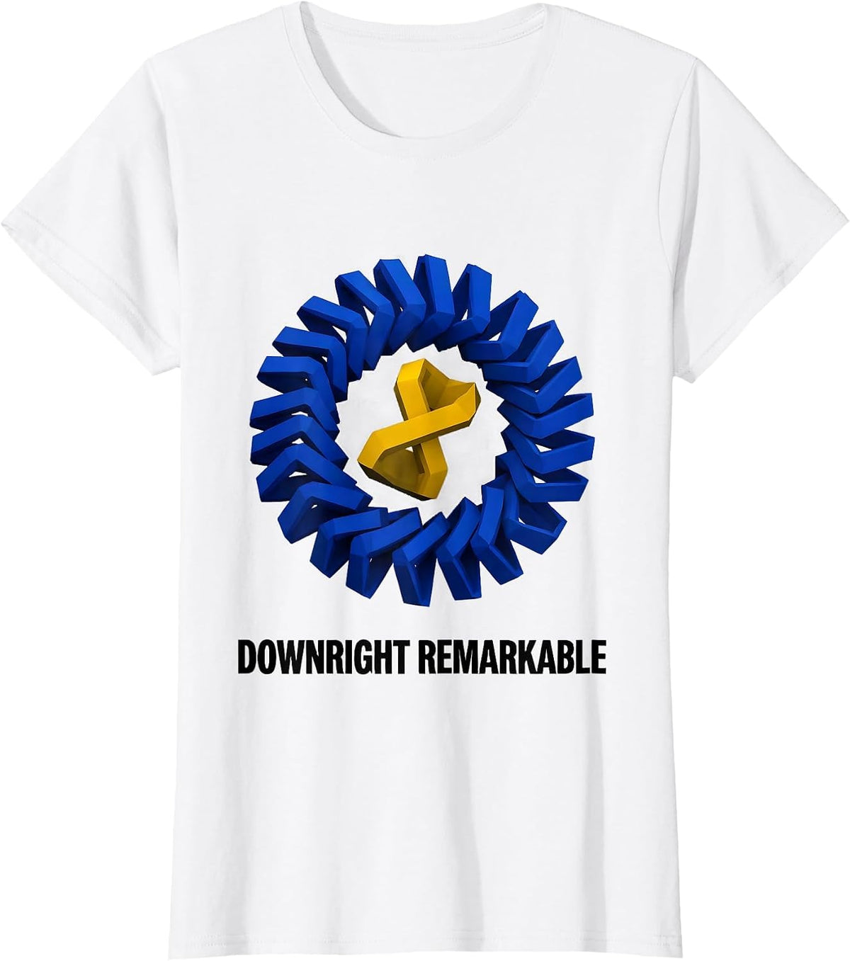 Women's Downright Remarkable Geometric Down Syndrome Awareness T-Shirt - White