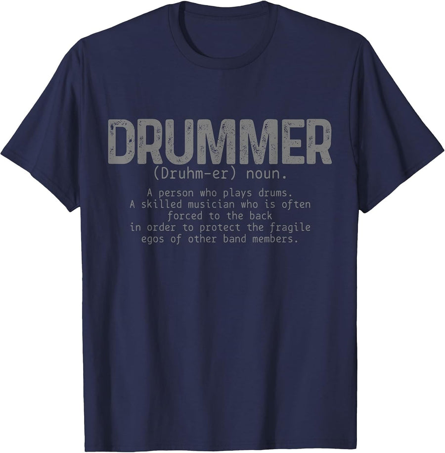 Drummer Definition Drums Funny T-Shirt - Navy Blue