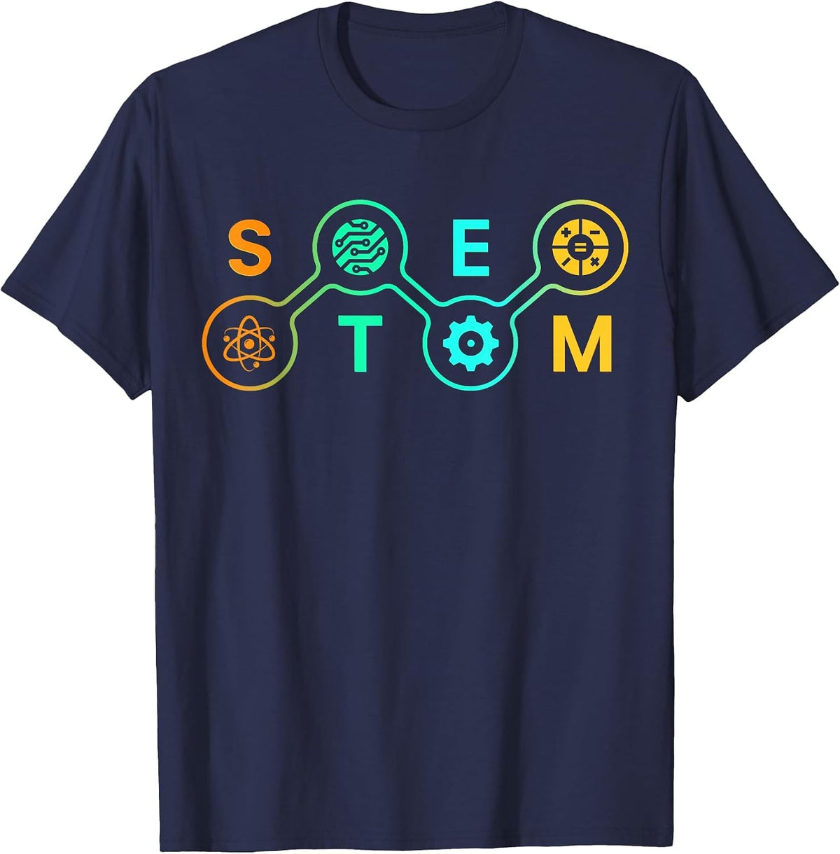 STEM Teacher Science Technology Engineering Math T-Shirt - Navy Blue