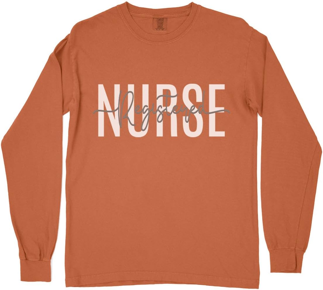 Overlay Registered Nurse Comfort Colors Long Sleeve Tee Unisex - Yam