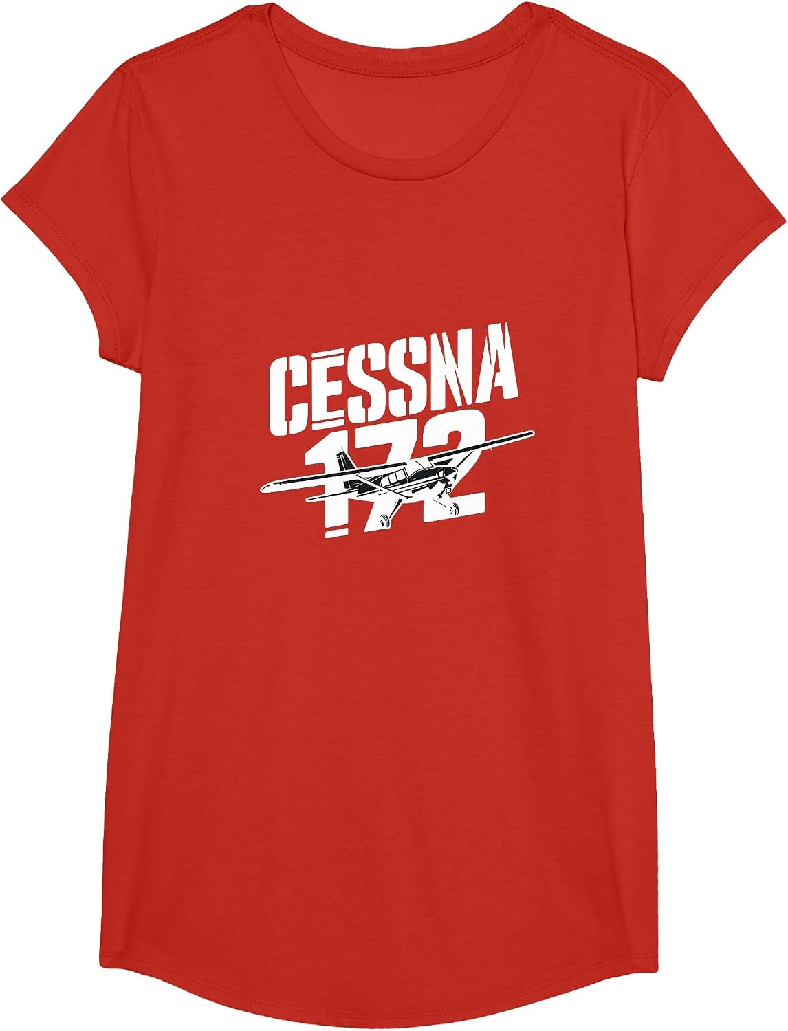 C172 Skyhawk C-172 Airplane Classic Vintage Aviation Pilot T-Shirt - Girls Red