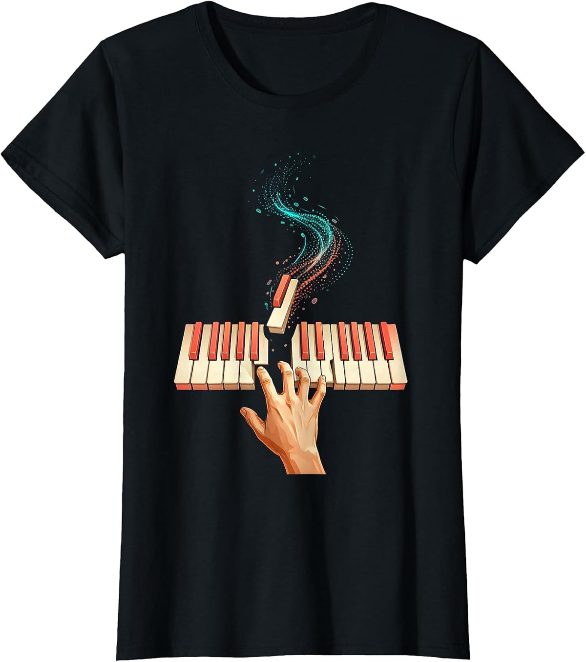Piano Keyboard Funny Pianist Gift Idea Music Lover T-Shirt - Black