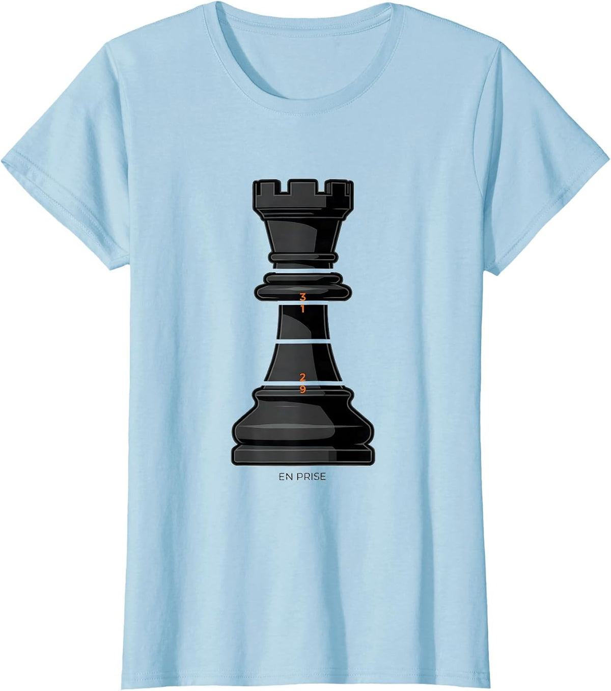 En Prise Exploded View Chess Lover Gift Board Game Humor T-Shirt - Baby Blue