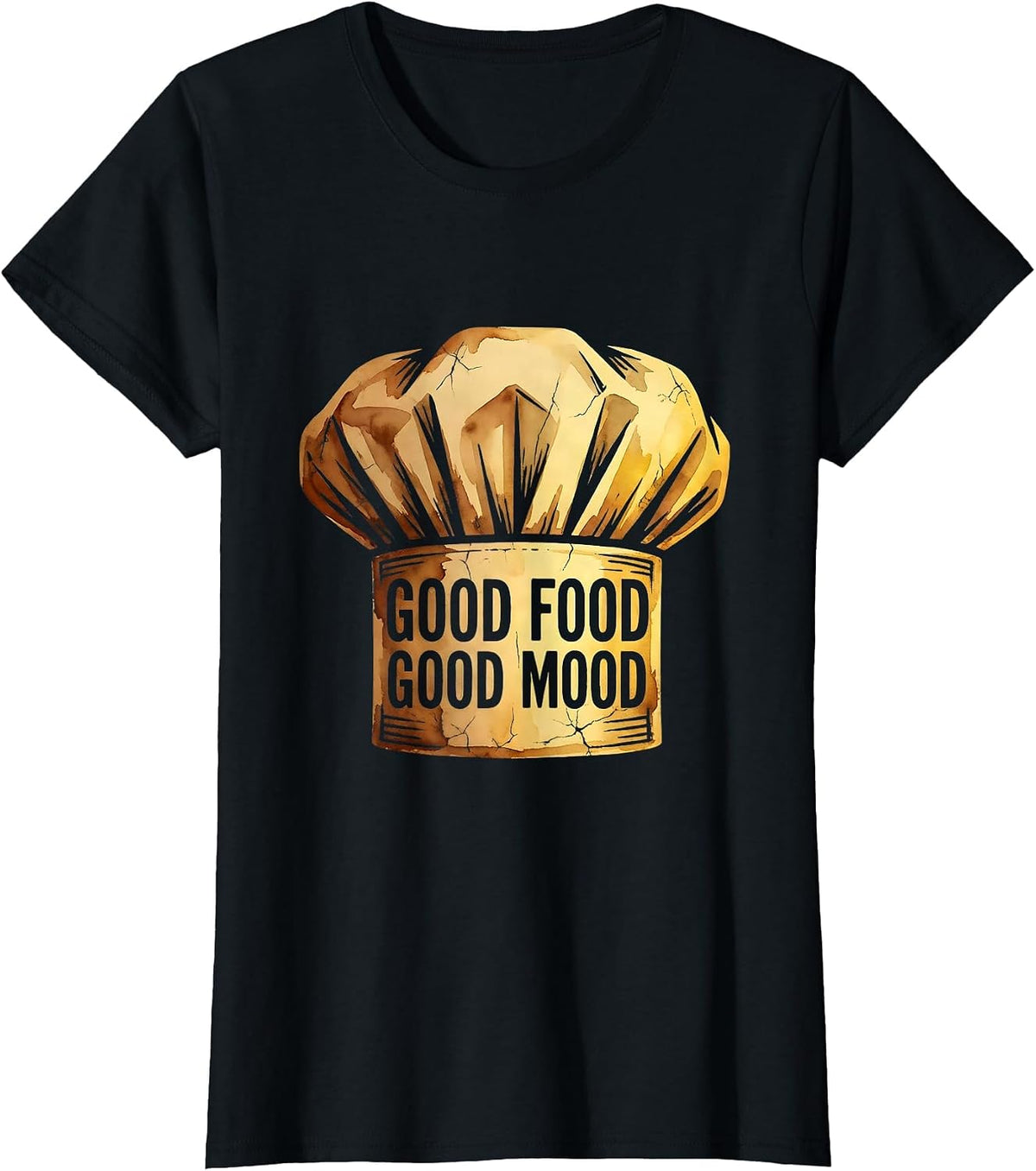 Good Food Good Mood Chef Culinary Design T-Shirt - Black