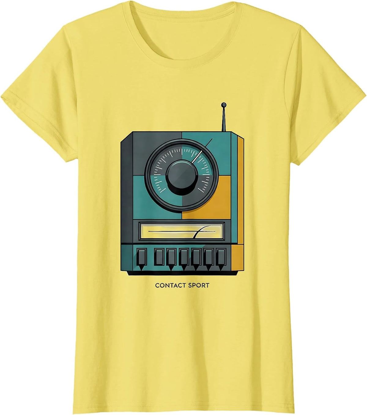Contact Sport Midcentury Modern Ham Radio Operator Humor T-Shirt - Lemon Yellow