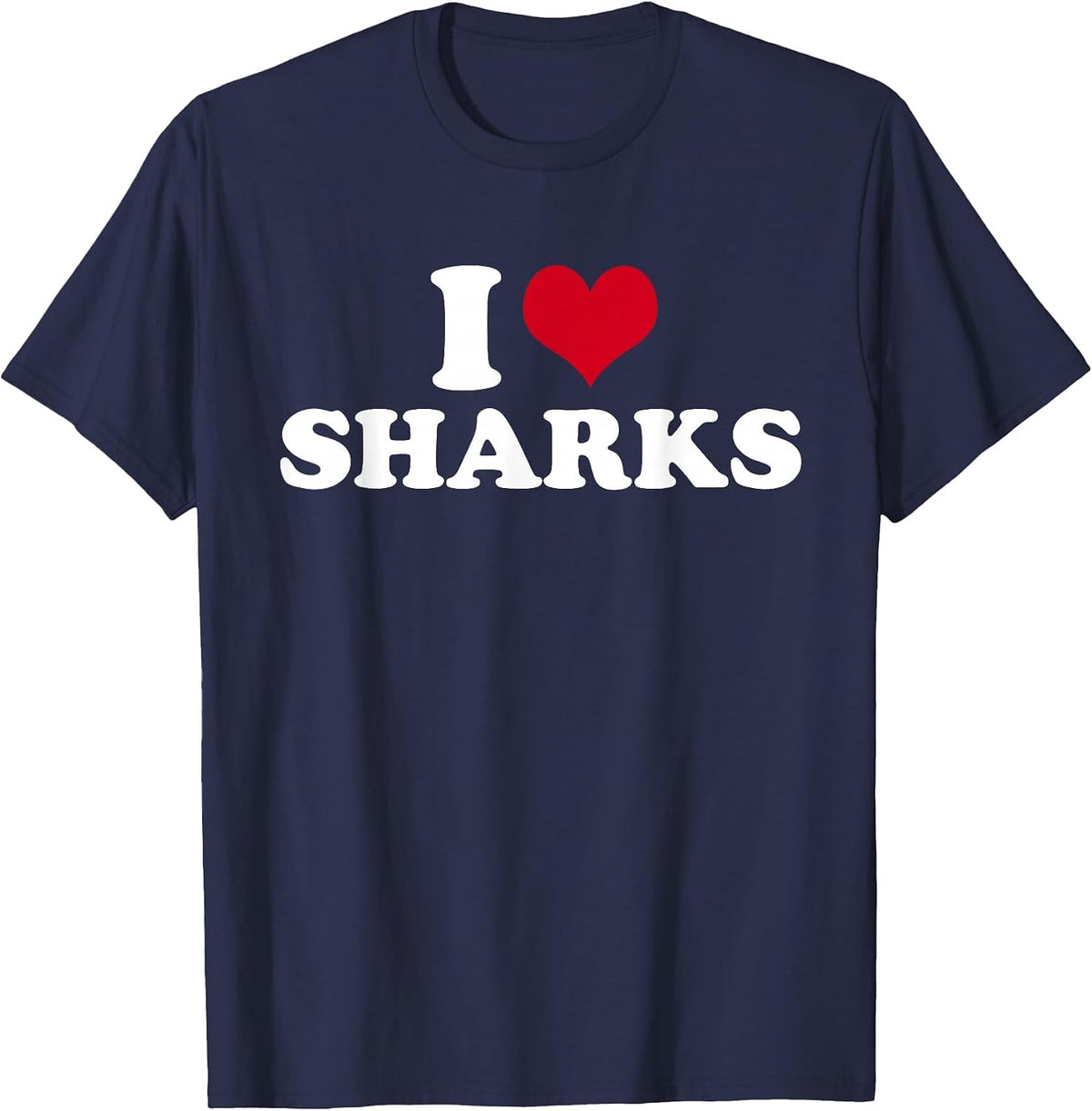 I Heart Sharks T-Shirt - Navy Blue