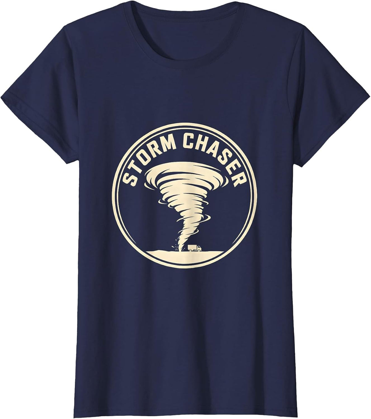 Women's Storm Chaser Meteorologist Weather Enthusiast Tornado Chaser T-Shirt - Navy Blue