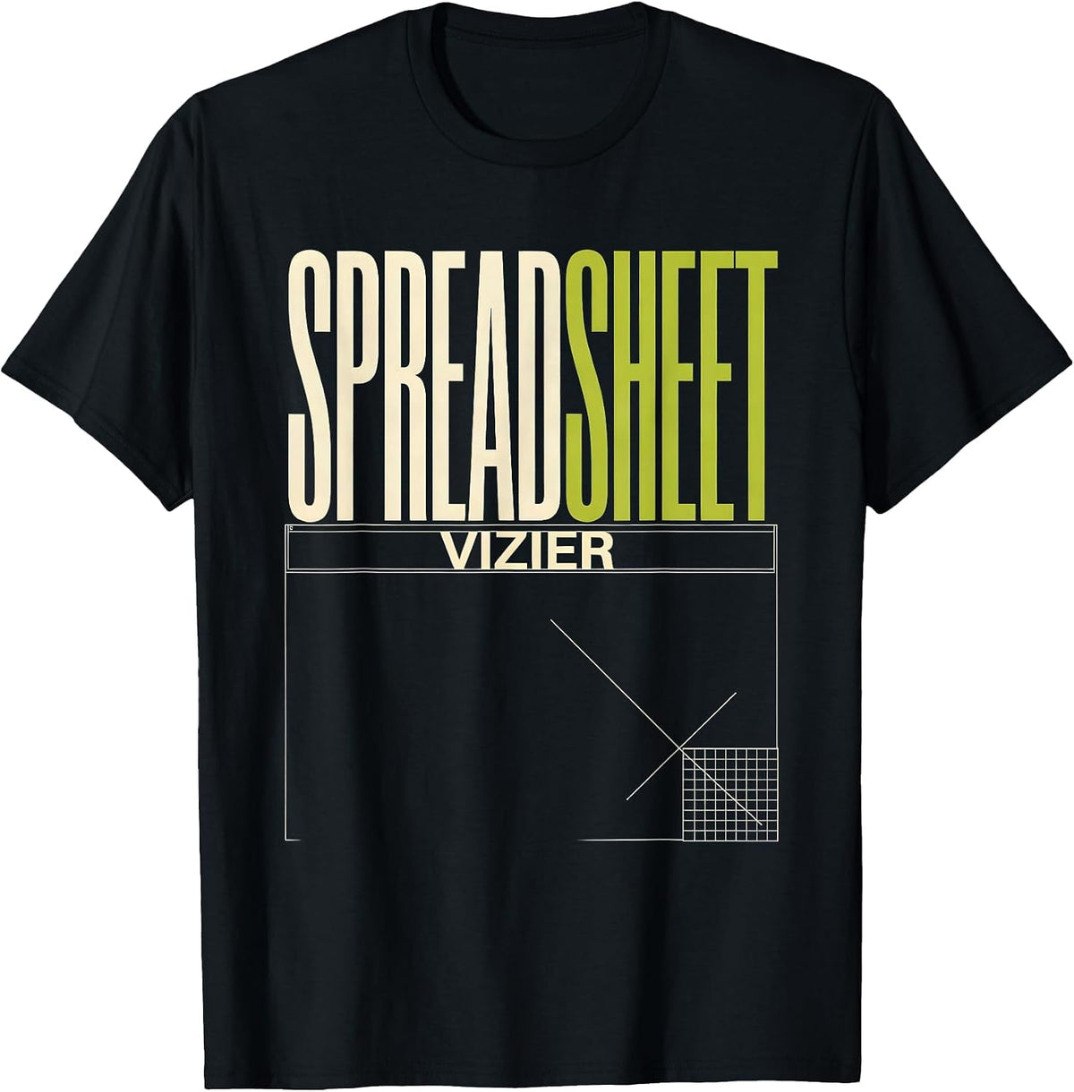 Men's Spreadsheet Vizier Funny Nerd Tech Worker Gift T-Shirt - Black