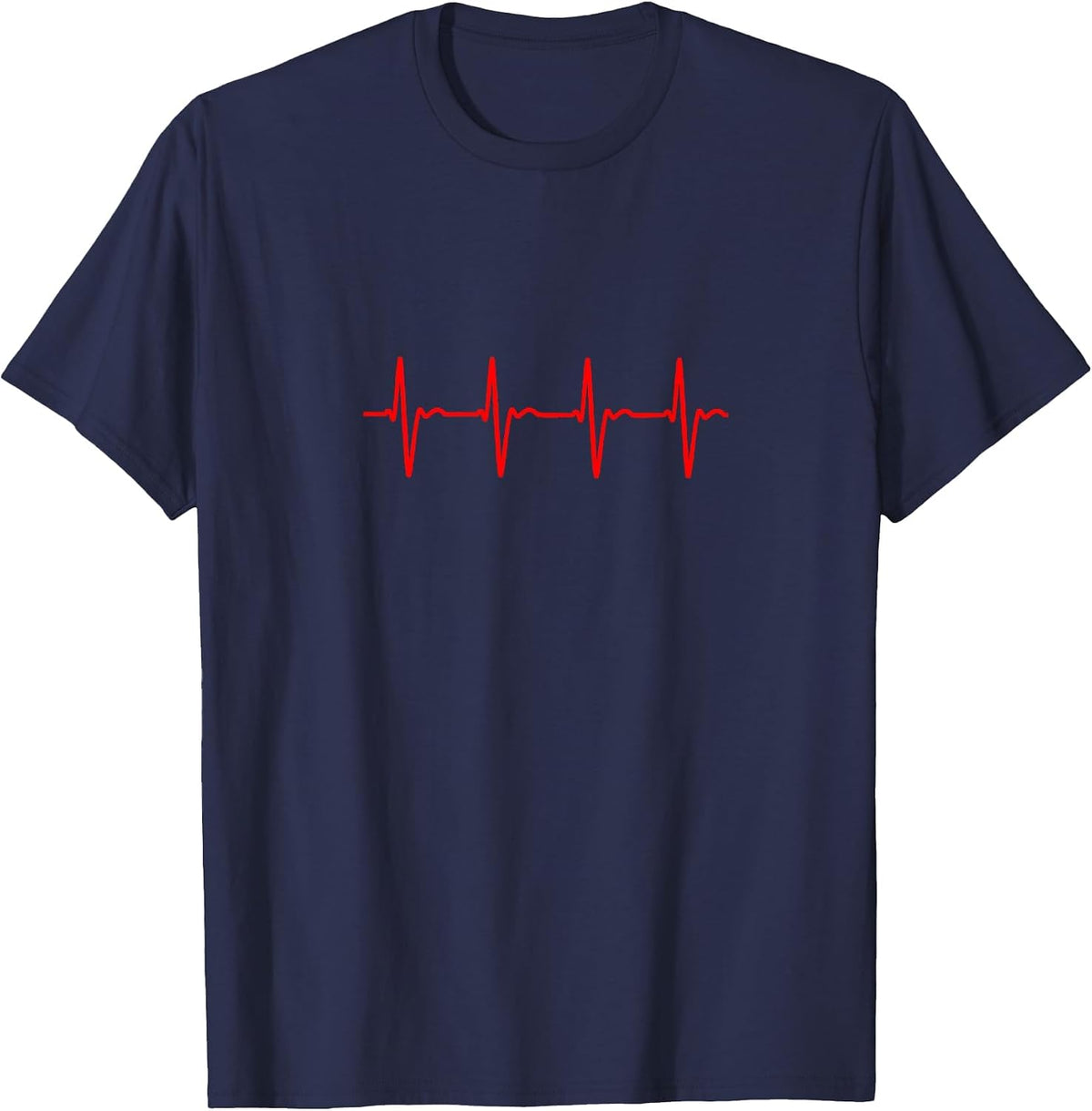 Pqrst, EKG, ECG Wave T-Shirt - Navy Blue