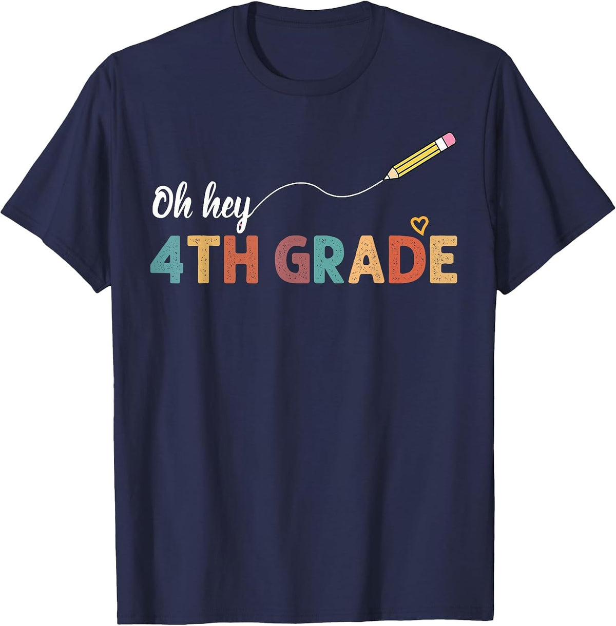 Oh Hey Fourth Grade Team Back to School T-Shirt - Navy Blue