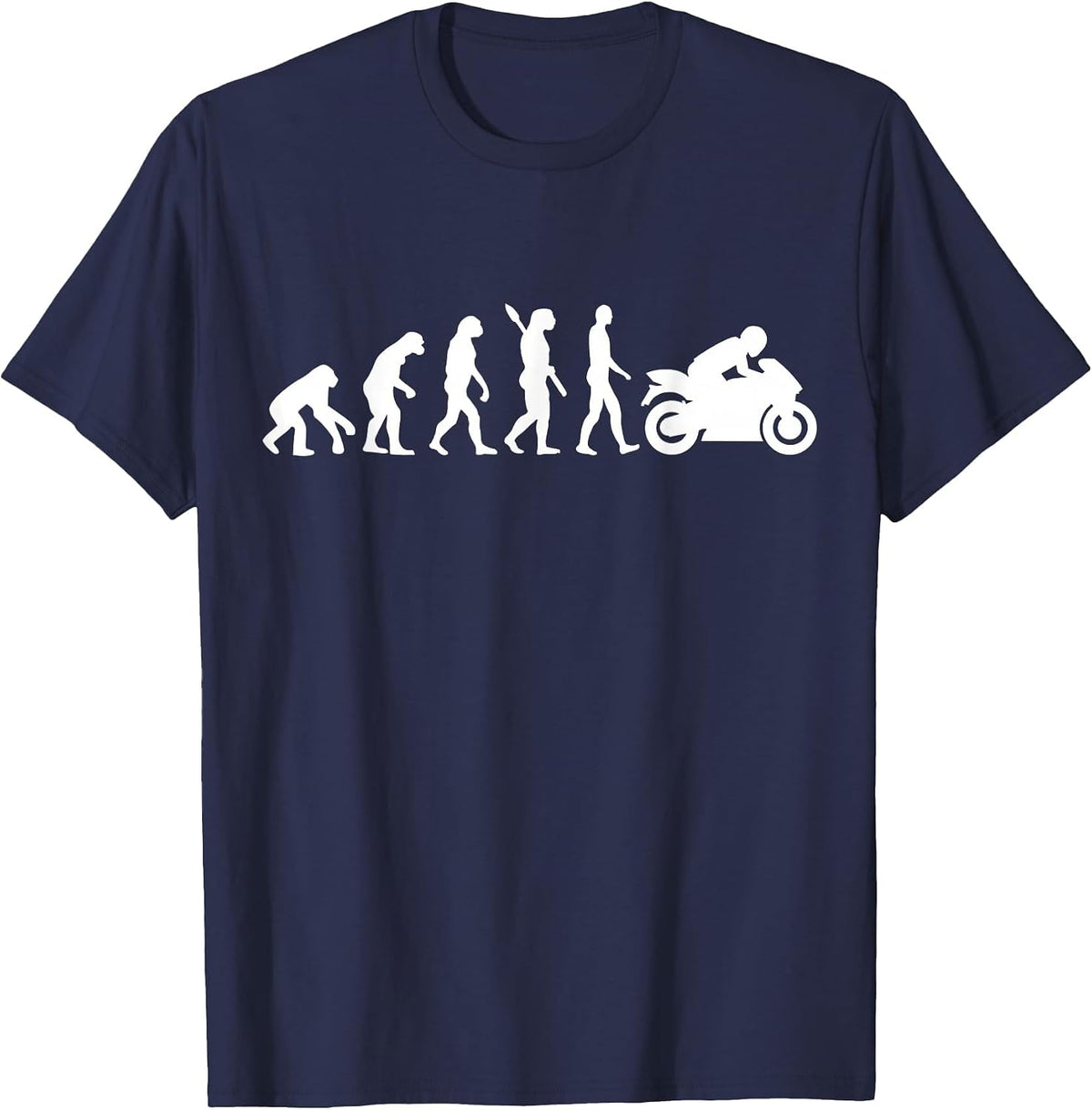 Evolution Motorcycle T-Shirt - Navy Blue