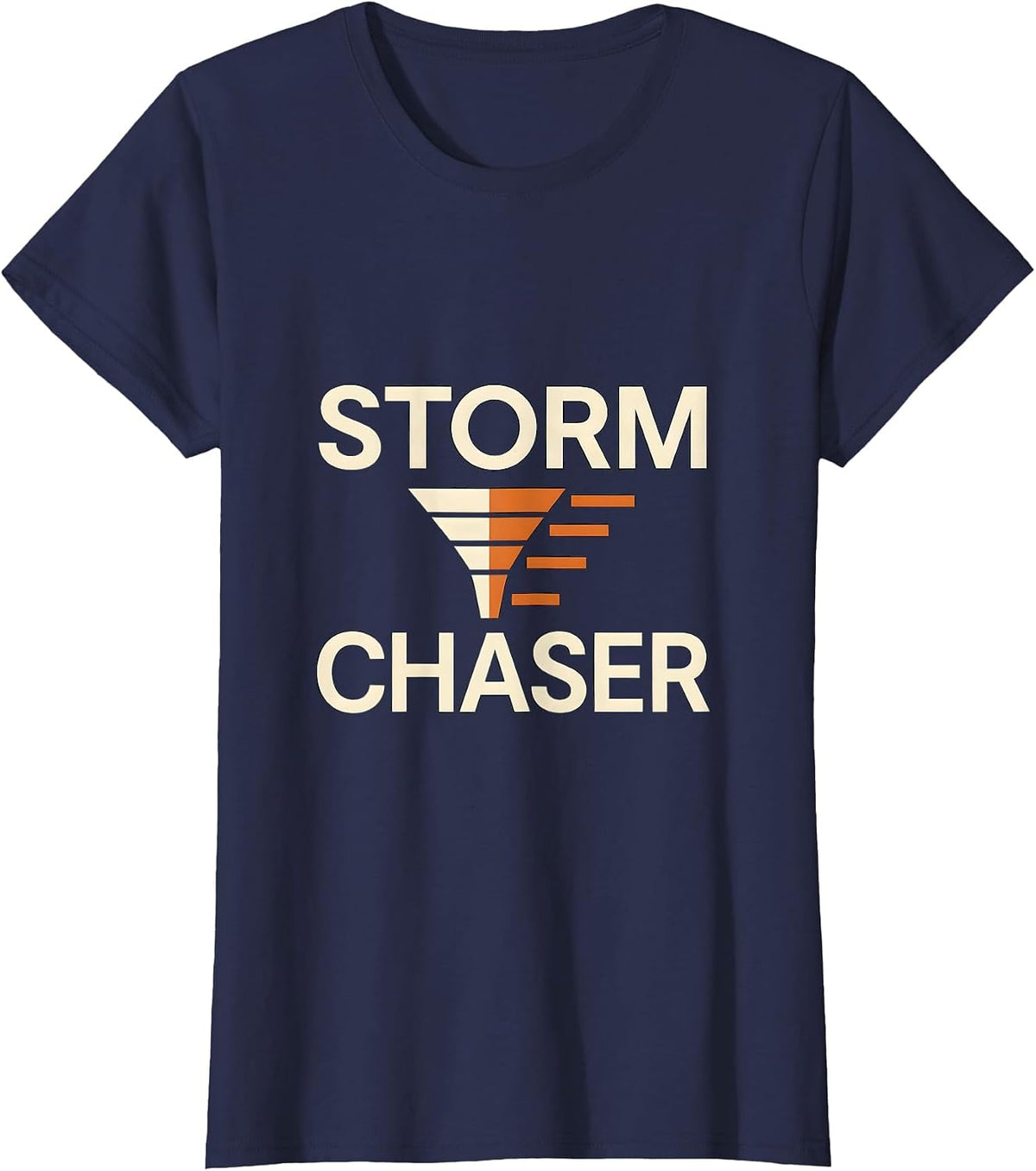 Women's Storm Chaser Minimalist Tornado Meteorology Enthusiast T-Shirt - Navy Blue