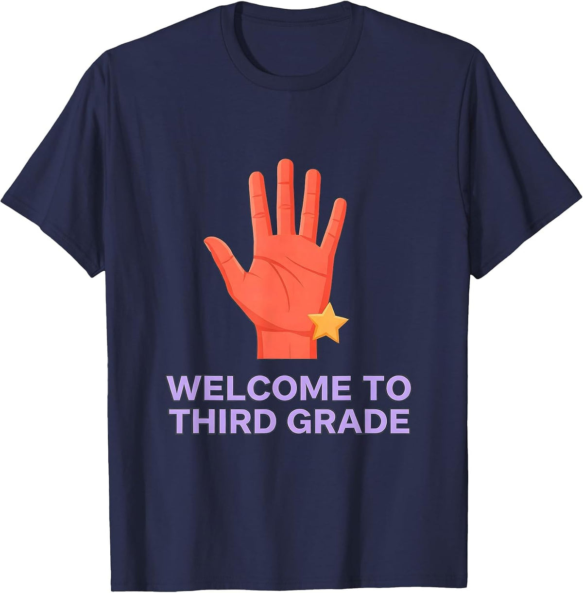Welcome to Third Grade Playful Girls Back To School First T-Shirt - Navy Blue