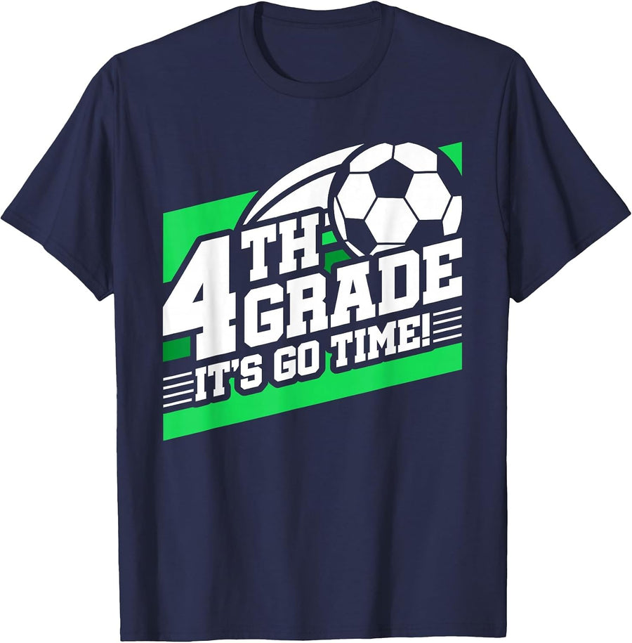 4th Grade Soccer - Back to School - First Day of 4th Grade T-Shirt - Navy Blue