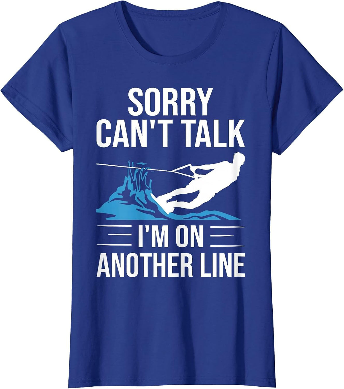 Funny Water Ski Designs for Men Women Water Skier Athletes T-Shirt - Royal Blue