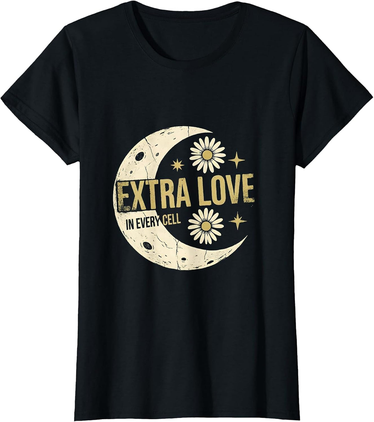 Women's Extra Love In Every Cell Down Syndrome Awareness T-Shirt - Black